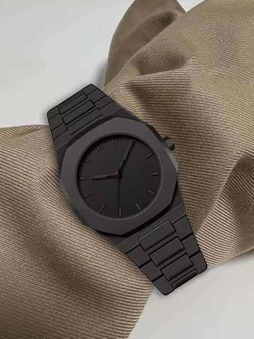 Black Chain Strap Wrist Watch for Men Boys