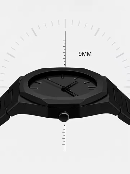 Black Chain Strap Wrist Watch for Men Boys
