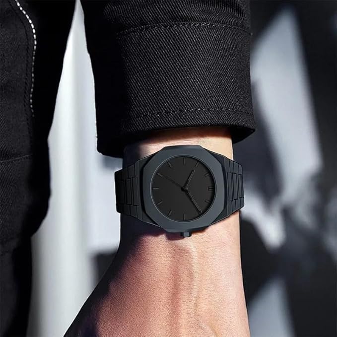 Black Chain Strap Wrist Watch for Men Boys